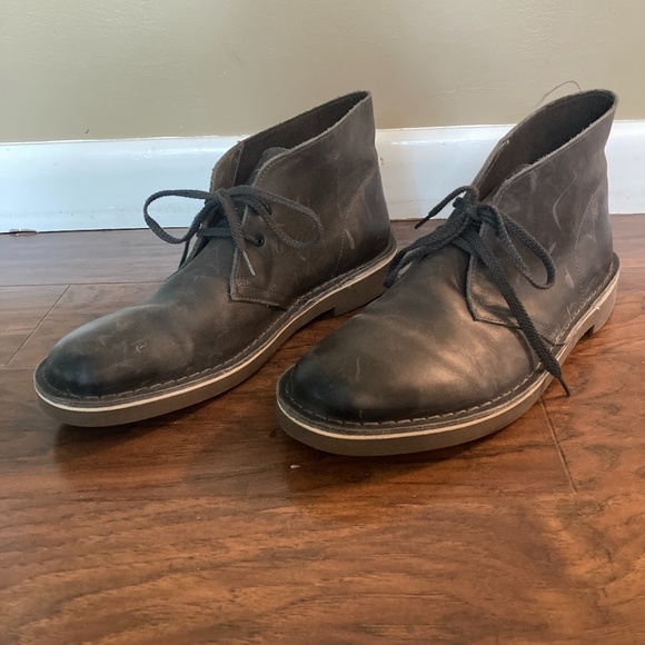 Clarks bushacre chukka boot  grey leather 8.5 mens - Picture 1 of 8